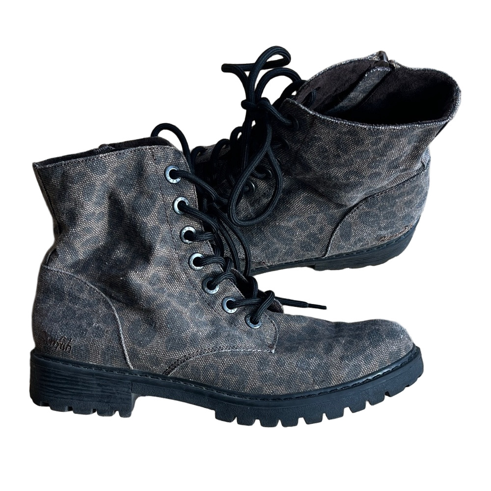 Blowfish Malibu Animal Print Zip Combat Boots